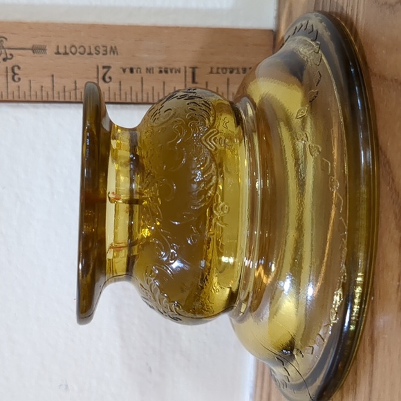 Federal Madrid Amber Glass Taper Holders - Picture 11 of 13